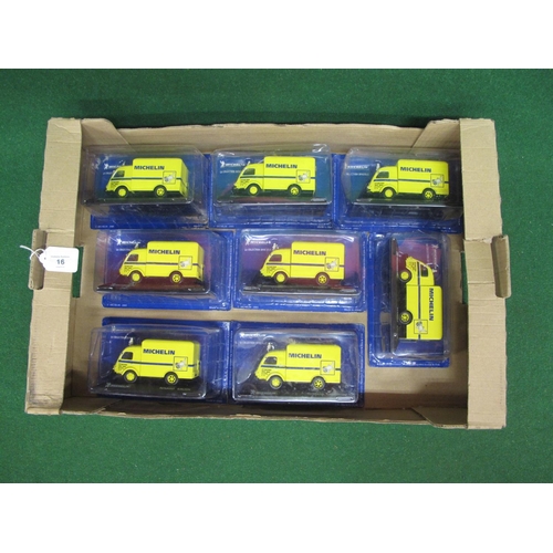 16 - Eight boxed 2005 Official Michelin Collection diecast Renault Galion delivery vans with Bibendums on... 