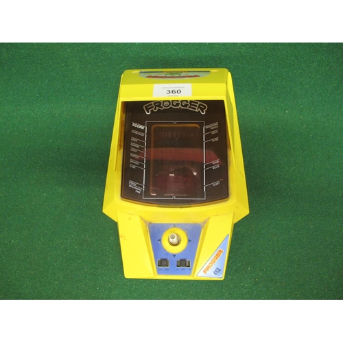 360 - 1980's CGL (Computer Games Ltd) battery powered game Frogger, Made In Japan, instructions and symbol... 