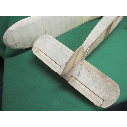 406 - Large old wood and dope-skin radio controlled monoplane Miss America with a 7' wingspan (needs resto... 