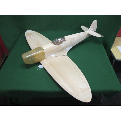 414 - DB Models Spitfire Mk1A.  This approx 1:5/4 scale balsa and plywood model is designed to be radio co... 