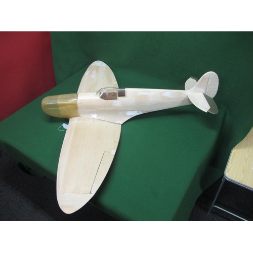 414 - DB Models Spitfire Mk1A.  This approx 1:5/4 scale balsa and plywood model is designed to be radio co... 