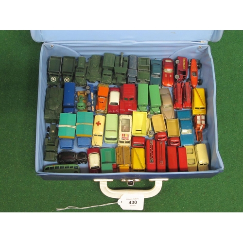 430 - Case of approx fifty loose, small, Lesney/Matchbox vehicles (mostly in good condition)