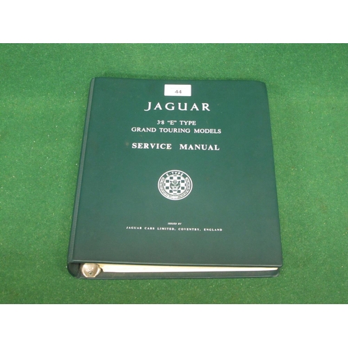 44 - Jaguar Cars Ltd-Coventry, service manual for the 3.8 E Type Grand Touring models