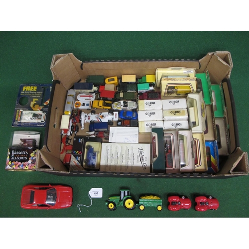 496 - Quantity of approx fifty loose and boxed vehicle models from Lesney, Corgi, Lledo, Matchbox, Burago,... 