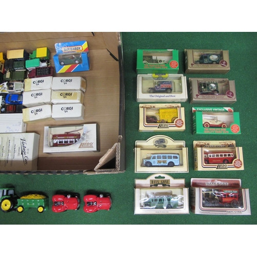 496 - Quantity of approx fifty loose and boxed vehicle models from Lesney, Corgi, Lledo, Matchbox, Burago,... 