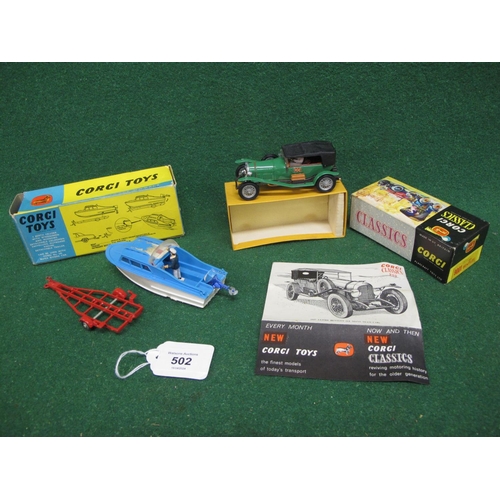 502 - Corgi Classics 9001 1927 three litre Bentley (Le Mans Team Car No. 3) with hood, driver and leaflet ... 