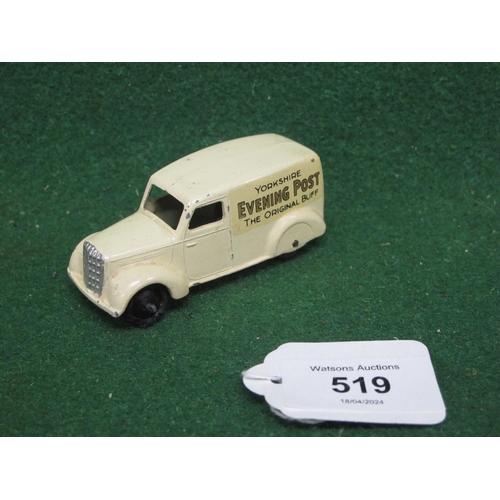 519 - Post-war Dinky 280E Delivery Van in cream with Yorkshire Evening Post-The Original Buff transfer wit... 