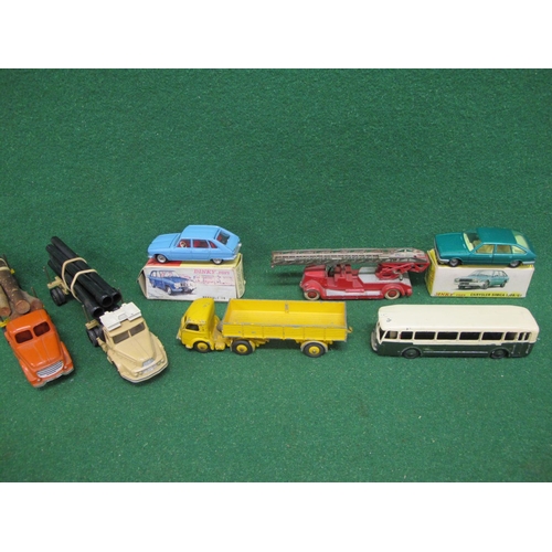 520 - Seven French Dinky diecast vehicles to comprise: 32D Delahaye Fire Escape, 39B Unic, 36A Log Lorry, ... 