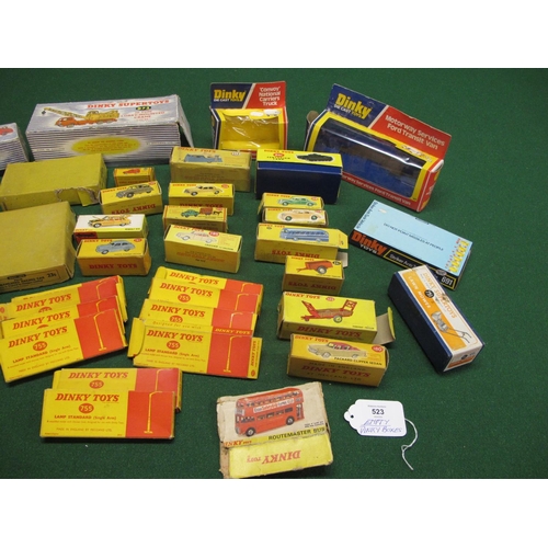 523 - Quantity of EMPTY boxes for 1950's-1970's Dinky vehicles and accessories to include trade boxes for ... 