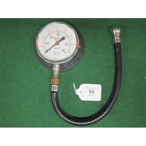 54 - Masta 0-60lb/in sq tyre pressure gauge (0-4kg.cm sq) with 3