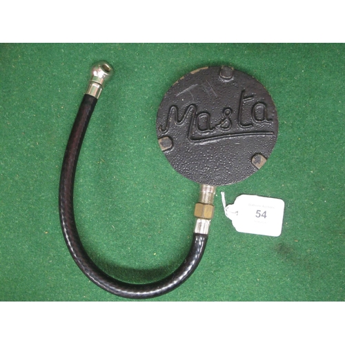 54 - Masta 0-60lb/in sq tyre pressure gauge (0-4kg.cm sq) with 3