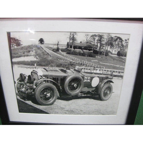 56 - Vintage Bayard leather crash helmet, adjustable goggles and a framed black & white print of Birkin's... 