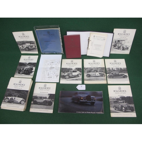 57 - Rolls Royce service instruction leaflets for 1940's and 1950's, 1969 Technical Manual, handbook for ... 