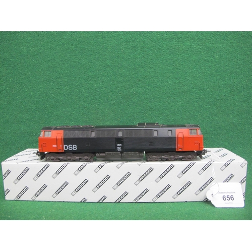 656 - 1980's/1990's Lima HO scale CoCo diesel locomotive No. 1401 in DSB black and red livery, contained i... 