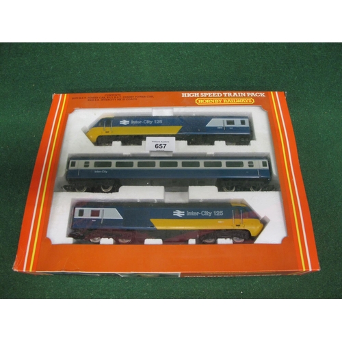 657 - 1980-1983 Hornby OO scale R332 High Speed Train Pack containing: two Class 43 Power Cars and a MkIII... 