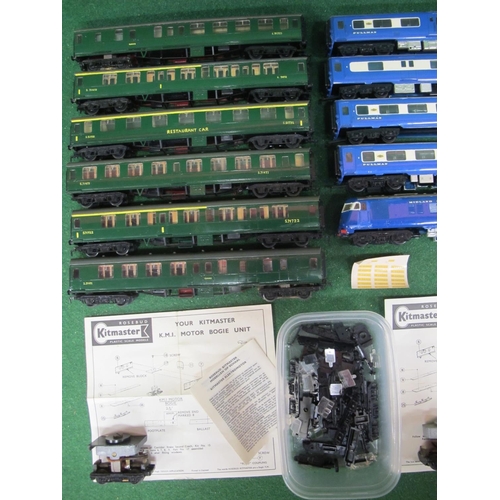 685 - Two built, painted and motorised trains in OO scale using Rosebud Kitmaster kits and electric motors... 