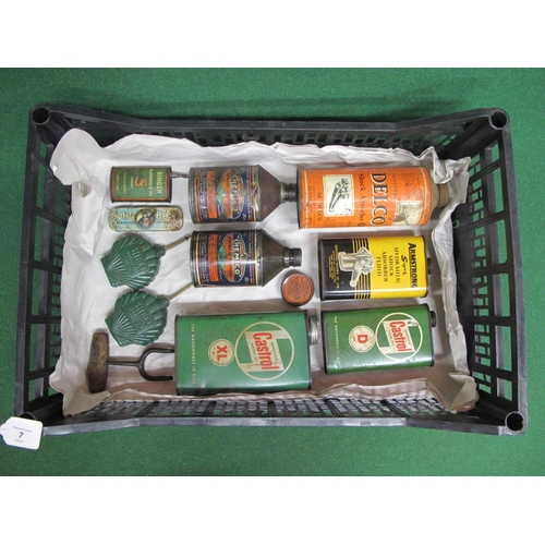 7 - Crate of automotive containers to include: two Chemico Running In Compound, Castrol D140 and XL30, A... 