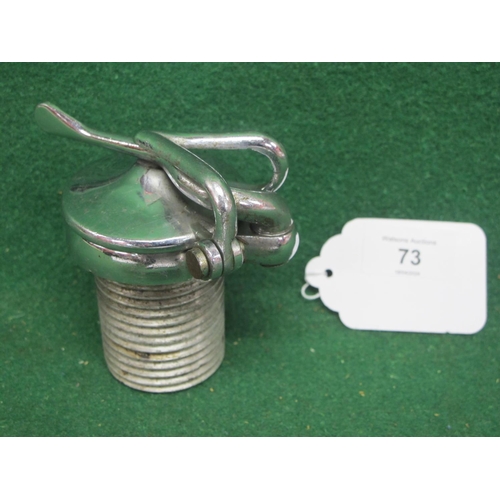 73 - British made chromed lever operated fuel cap with large thread, of unknown origin - 1.5