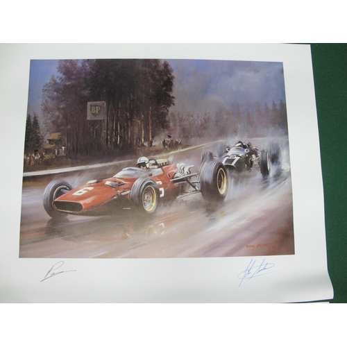 76 - Two Dion Pears motor racing prints signed by the artist and John Surtees - 30