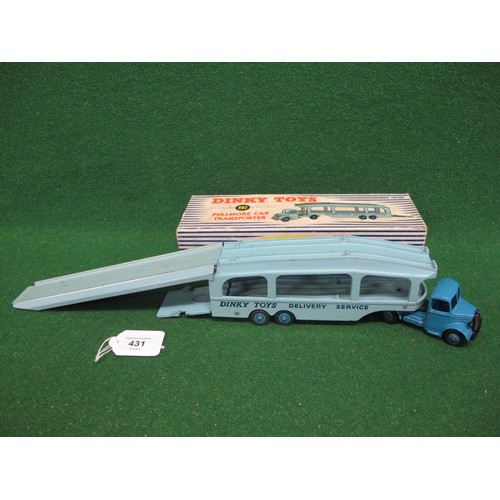 431 - Boxed Dinky 982 Pullmore Car Transporter with 794 Loading Ramp, in two tone blue (good condition)