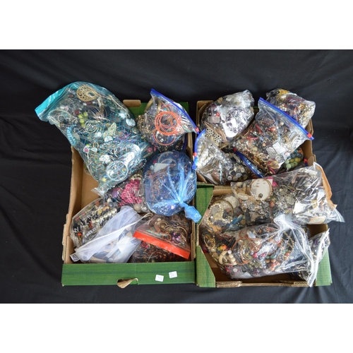 115 - Three boxes of mixed costume jewellery