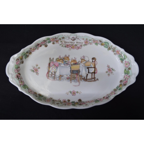 129 - Royal Doulton Bramley Hedge miniature four piece tea set to comprise: oval serving tray, teapot, cre... 