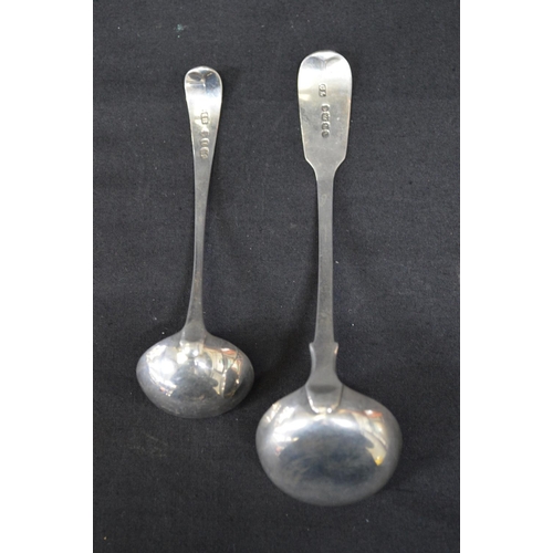 146 - Silver toddy ladle having Fiddle pattern handle and monogram engraving, hallmarked for London 1838 t... 