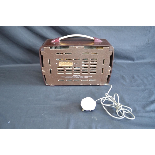 175 - Ultra Bakelite radio with top carrying handle - 30.5cm wide together with a reproduction gramophone ... 