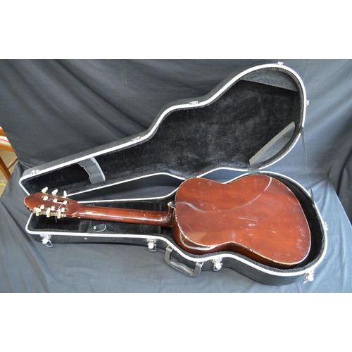 188 - Hohner MC-04 painted acoustic guitar - 101.5cm long in hard Stagg case