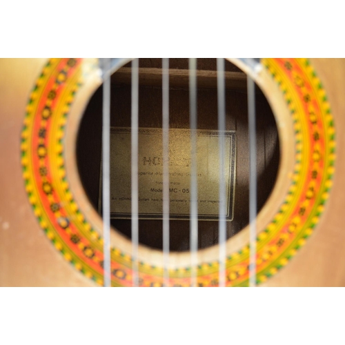 188 - Hohner MC-04 painted acoustic guitar - 101.5cm long in hard Stagg case