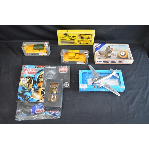 199 - Quantity of Corgi and Days Gone model vehicles together with an aircraft model and DC Comics figure