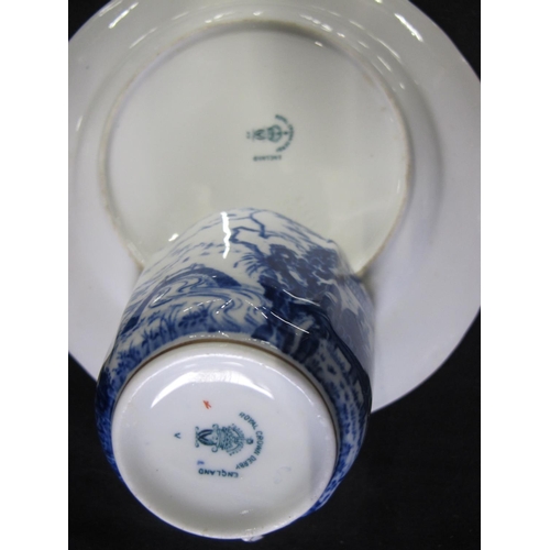 210 - Royal Crown Derby teaset having blue decoration of Oriental figures in landscape settings on a white... 