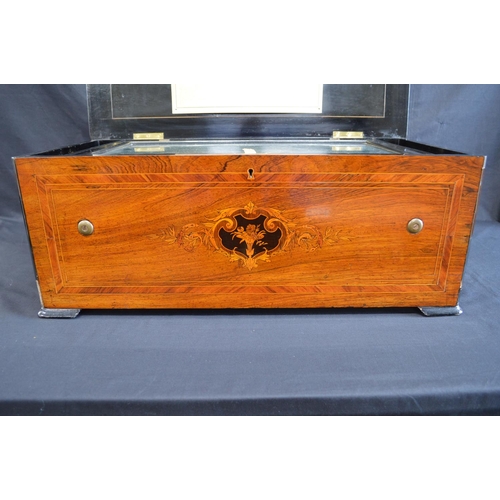 232 - 19th century cylinder music box with 38cm brass cylinder and two piece steel comb movement playing t... 