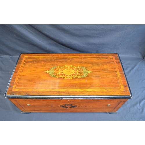 232 - 19th century cylinder music box with 38cm brass cylinder and two piece steel comb movement playing t... 