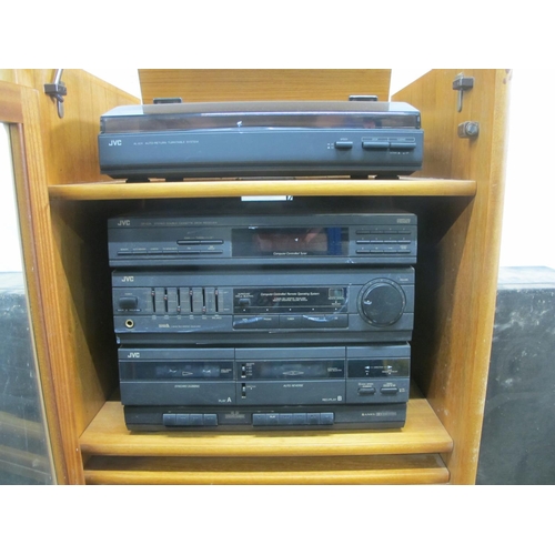 24 - JVC stereo system to comprise: DR-E31L stereo double cassette deck receiver and pair of AL-E31 BKE s... 