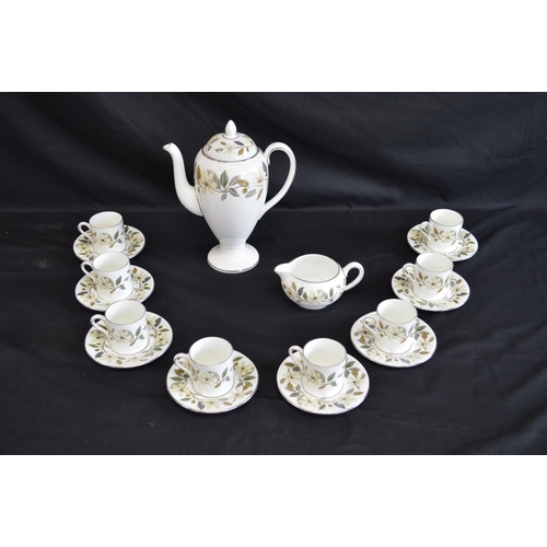 41 - Wedgwood Beaconsfield coffee set to comprise: coffee pot, cream jug, eight coffee cans and eight sau... 