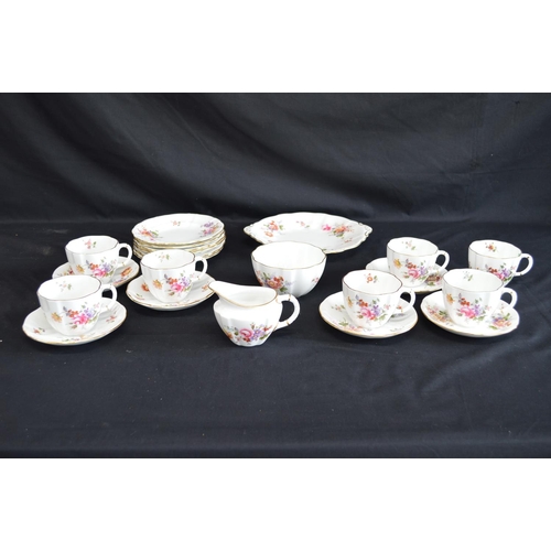 42 - Royal Crown Derby, Derby Posies pattern part teaset to comprise: cake plate, sugar bowl, seven tea c... 