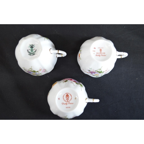 42 - Royal Crown Derby, Derby Posies pattern part teaset to comprise: cake plate, sugar bowl, seven tea c... 