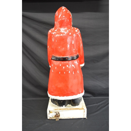 5 - Papier Mache Father Christmas charity donation box on wooden base - 84cm tall