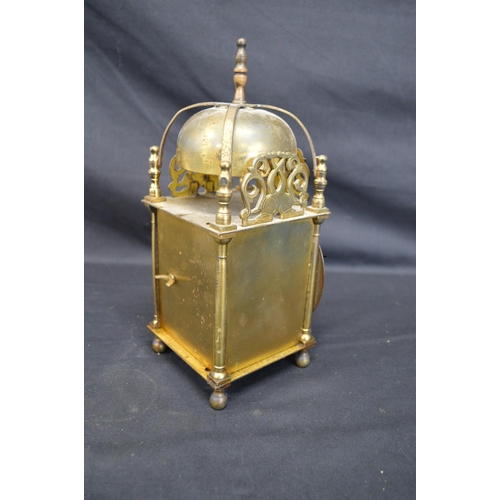 53 - Smiths brass lantern clock having seven jewel movement No. 264 - 24.5cm tall