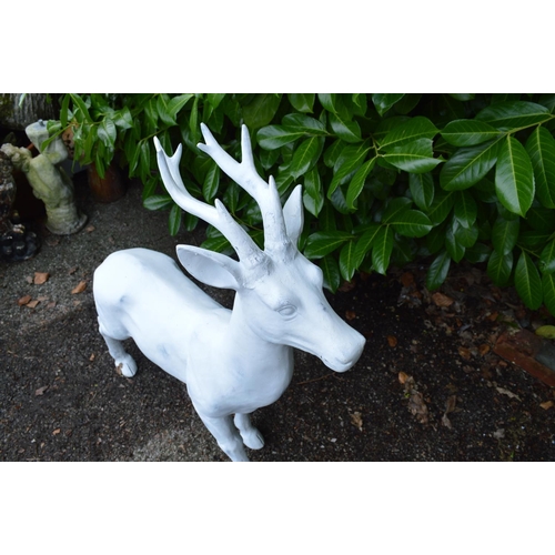 1 - Late 20th century painted resin figure of a stag - 87.5cm tall