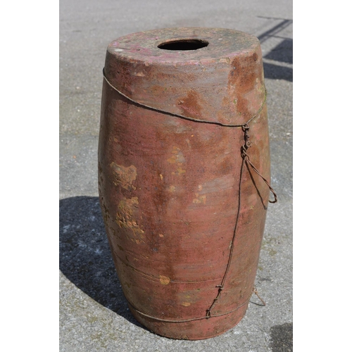 125 - Brown glazed barrel - 52cm tall