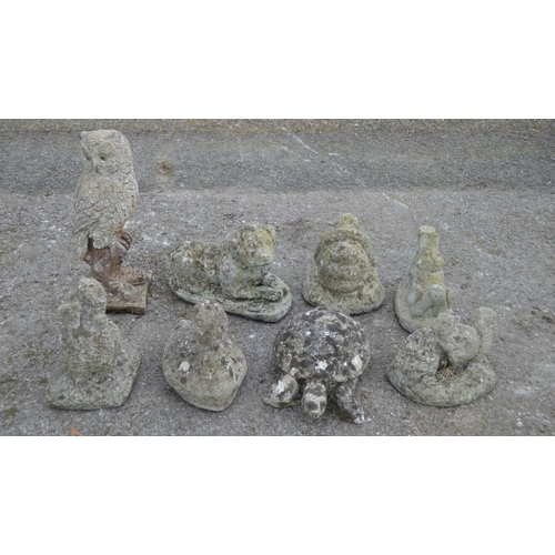 137 - Group of eight various animal garden ornaments