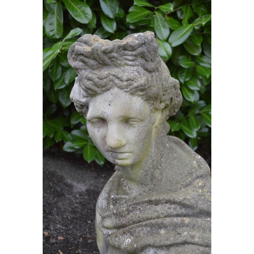 2 - Weathered 20th century Roman style bust - 75cm tall