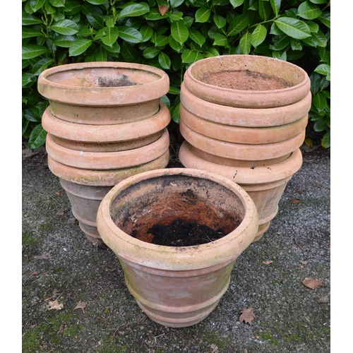 226 - Group of ten faux terracotta plant pots