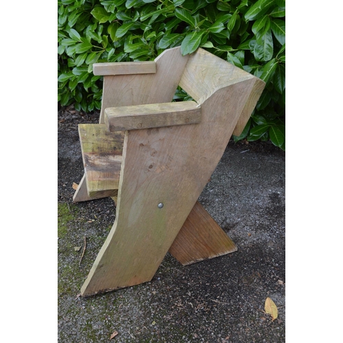 30 - Single wooden garden elbow chair - 73cm x 76cm x 73cm tall