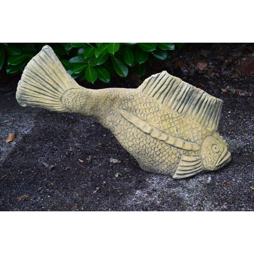 4 - 20th century statue of a Carp fish - 51.5cm tall