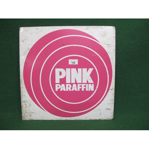 158 - Double sided aluminium sign for Pink Paraffin, in white and pink - 16