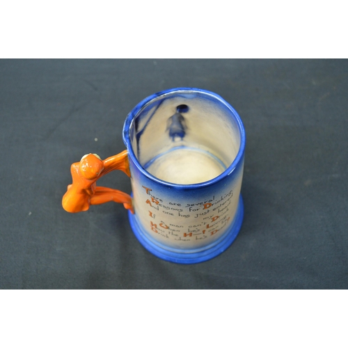 190 - Carlton ware Bass Brewery In Loving Memory advertising tankard depicting hanging man with devil form... 