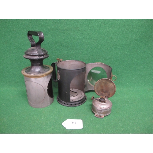 116 - Possibly Cambrian Railway hand lamp with 5